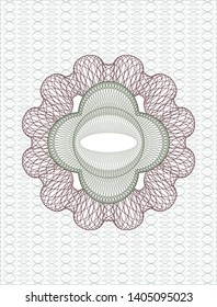 Green and Red passport rosette. Vector Illustration. Detailed.