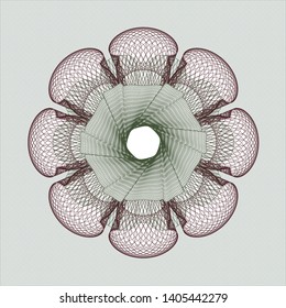 Green and Red passport rosette. Vector Illustration. Detailed.