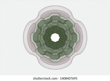 Green and Red passport rosette. Vector Illustration. Detailed.