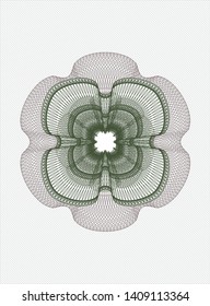 Green and Red passport rosette. Vector Illustration. Detailed.