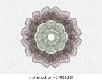 Green and Red passport rosette. Vector Illustration. Detailed.