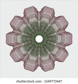Green and Red passport rosette. Vector Illustration. Detailed.
