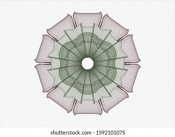 Green and Red passport rosette. Vector Illustration. Detailed.