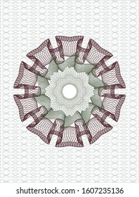 Green and Red passport rosette. Vector Illustration. Detailed.