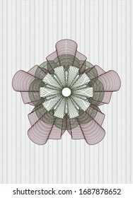 Green and Red passport rosette. Vector Illustration. Detailed.