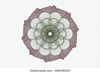 Green and Red passport rosette. Vector Illustration. Detailed.