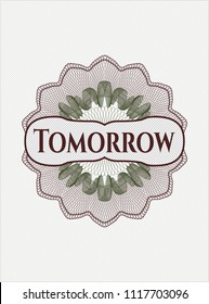 Green and Red passport rossete with text Tomorrow inside