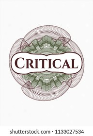 Green and Red passport rossete with text Critical inside