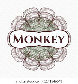 Green and Red passport rossete with text Monkey inside