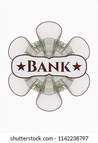 Green and Red passport rossete with text Bank inside