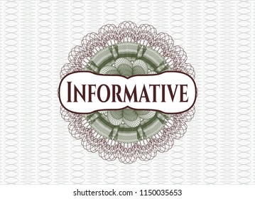 Green and Red passport rossete with text Informative inside