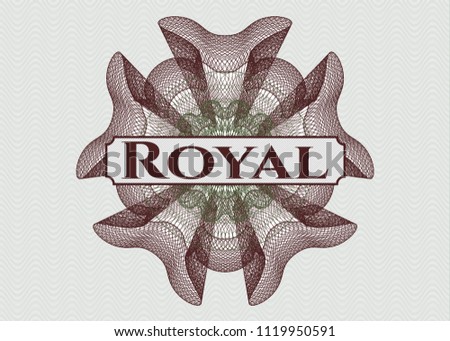 Green and Red passport rossete with text Royal inside