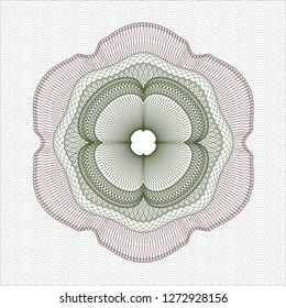 Green and Red passport style rosette