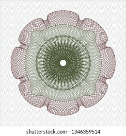 Green and Red passport style rosette