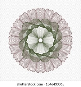 Green and Red passport style rosette