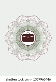 Green and Red passport style rosette with business briefcase icon inside