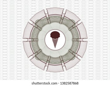 Green and Red passport style rosette with ice cream icon inside