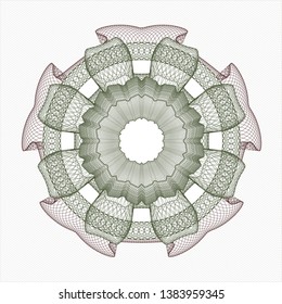 Green and Red passport style rosette. Vector Illustration. Detailed.