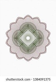 Green and Red passport style rosette. Vector Illustration. Detailed.