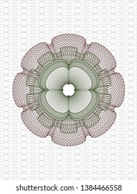 Green and Red passport style rosette. Vector Illustration. Detailed.
