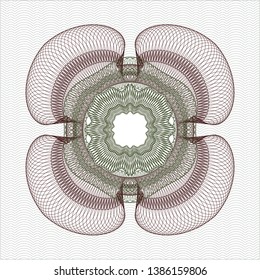 Green and Red passport style rosette. Vector Illustration. Detailed.