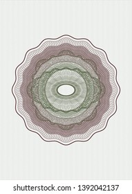 Green and Red passport style rosette. Vector Illustration. Detailed.