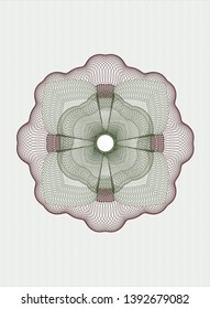 Green and Red passport style rosette. Vector Illustration. Detailed.