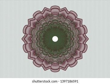 Green and Red passport style rosette. Vector Illustration. Detailed.