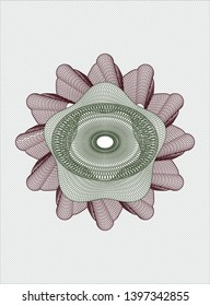 Green and Red passport style rosette. Vector Illustration. Detailed.
