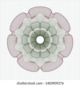 Green and Red passport style rosette. Vector Illustration. Detailed.
