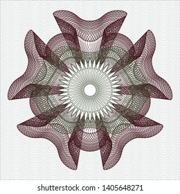 Green and Red passport style rosette. Vector Illustration. Detailed.