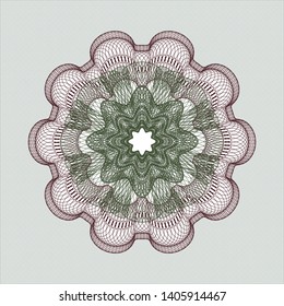 Green and Red passport style rosette. Vector Illustration. Detailed.