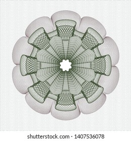 Green and Red passport style rosette. Vector Illustration. Detailed.