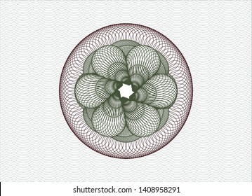 Green and Red passport style rosette. Vector Illustration. Detailed.