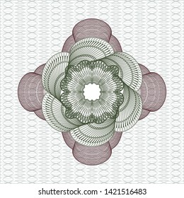 Green and Red passport style rosette. Vector Illustration. Detailed.