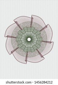 Green and Red passport style rosette. Vector Illustration. Detailed.