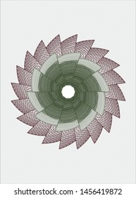 Green and Red passport style rosette. Vector Illustration. Detailed.