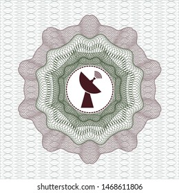 Green and Red passport style rosette with radar icon inside
