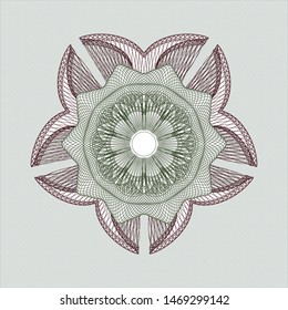 Green and Red passport style rosette. Vector Illustration. Detailed.