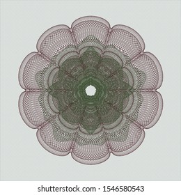 Green and Red passport style rosette. Vector Illustration. Detailed.
