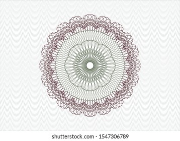 Green and Red passport style rosette. Vector Illustration. Detailed.