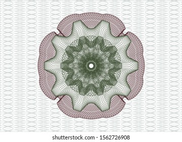 Green and Red passport style rosette. Vector Illustration. Detailed.