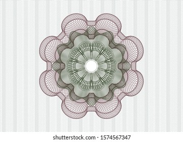 Green and Red passport style rosette. Vector Illustration. Detailed.
