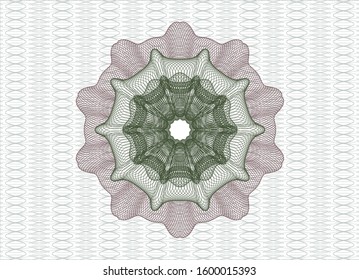 Green and Red passport style rosette. Vector Illustration. Detailed.