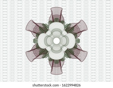 Green and Red passport style rosette. Vector Illustration. Detailed.
