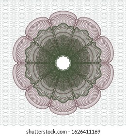 Green and Red passport style rosette. Vector Illustration. Detailed.