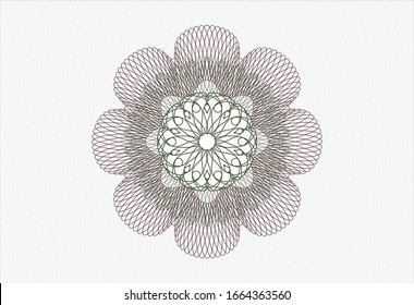 Rote und grüne Passrosette. Vektorillustration Illustration. Detaillierte Angaben.