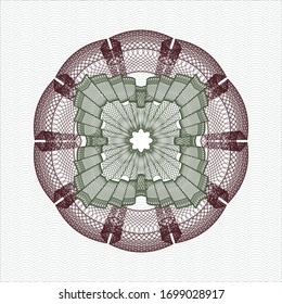Green and Red passport style rosette. Vector Illustration. Detailed.