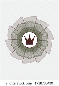 Rosette estilo pasaporte verde y rojo. con icono de la corona dentro