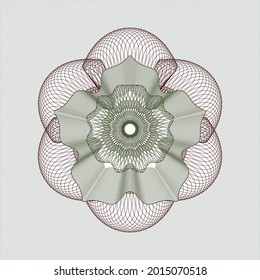 Green and Red passport style rosette. Vector Illustration. Detailed. 